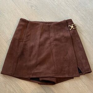 Cider Brown Suede Skirt/shorts
